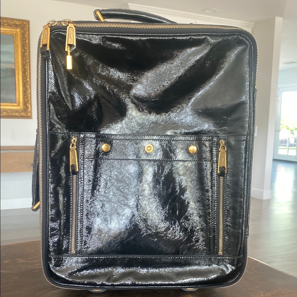 Yves Saint Laurent Black patent leather Travel Bag